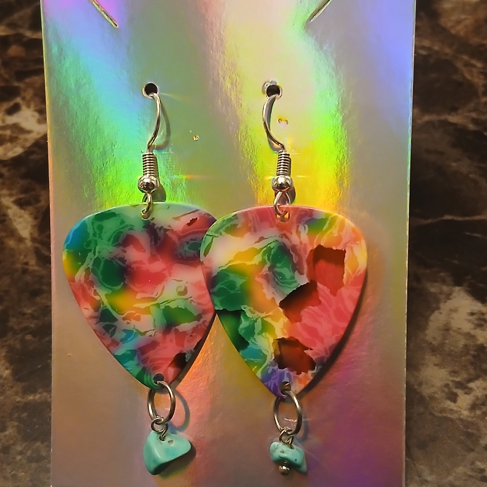 Colorful Multicolor Heart Drop Earrings - Women Jewelry
